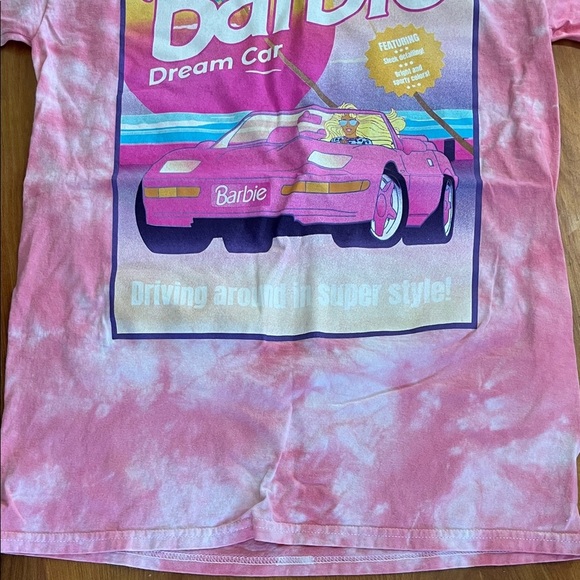 Barbie Dream Car Pink Tie-Dye Kids Tee - Picture 3 of 7